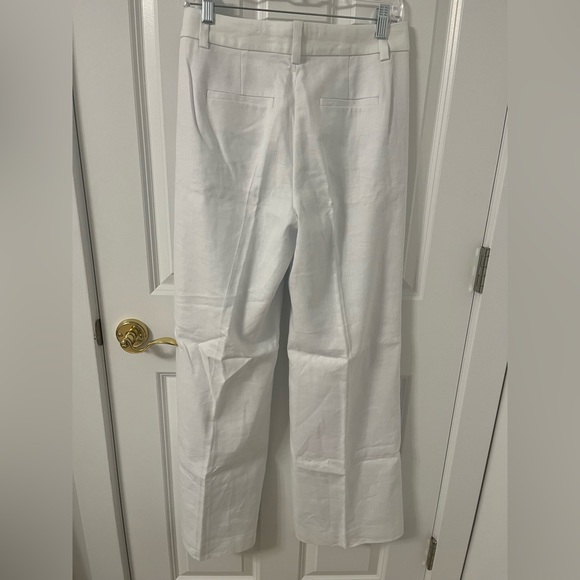 J.Crew NWT Carolina flare pant in stretch linen blend in white - Picture 6 of 7